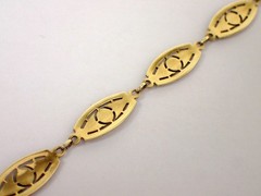 Antique Art Deco 5.6g SOLID 14k Yellow White Gold Two Tone Filigree Bracelet