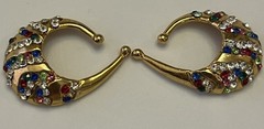 Vtg Idemaria IIQuartorecchino Signed Swarovski Crystal Glamour Ear Cuff Earrings
