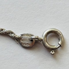Long Vintage Sterling Silver Rope Chain 925 30 Inches Marked KC 925