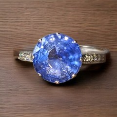 7.50ct.Platinum Vintage Filigree Engagement Ring Natural Blue Sapphire Round Cut
