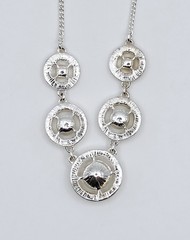 Vintage Avon NRT Silver Tone Medallion Rhinestone Circle Necklace