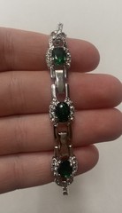 Camrose & Kross Jackie Kennedy Emerald And Silver Oval Link Bracelet JBK