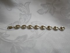 Vintage Sterling Silver Mariner Puffy Link Bracelet Italy 7.75” Long 0.5” Wide