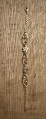 Pink Faux Amethyst Stone Rose Flower Gold tone Bracelet 7” Beautiful