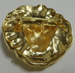Large 1 5/8″ Vintage Leo Lion Lion’s Head Gold Plated Brooch Pin Ann Klein