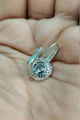 Art Deco Style Round Cut Lab Created Diamond Wedding 14K White Gold FN Earring