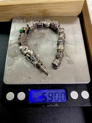 Vintage 925 Sterling Silver Mix Designers Charm Bracelet Jewelry 7 inch