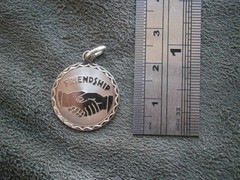 Handshake Friendship Vintage Sterling Silver Bracelet Charm Pendant 2.0g