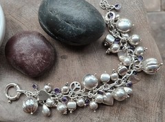 925SS & Amethyst OOAK Vintage Cha-Cha Bracelet 54gr Combo 925 – C-Description 👀