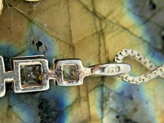 Vintage Sterling Silver 5mm Sparkling Clear Stack Gemstone Necklace 17.75″