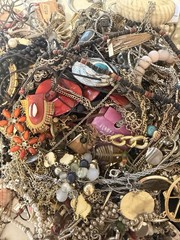 2 lbs Pound Unsorted Huge Lot Jewelry Vintage New Junk & Wear Resell Tangled