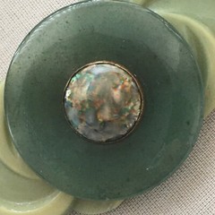 Mid-Century Aventurine Brooch Pin