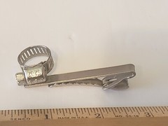 VINTAGE Ideal 6202 Hose Clamp Silver Tone Tie Bar Clasp Clip