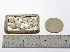 Vintage Marked RJ 800 Silver Flower Design Brooch Curved Motif Pin Flowers 10.6g