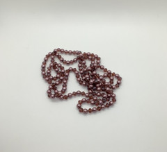 Vtg AB Smoky Lavender Purple Bead & Faux Pearl 59” Flapper Necklace Long