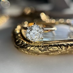 Antique Natural GIA 2.48 K VS2 Antique Old Mine Cut Diamond Engagement Ring
