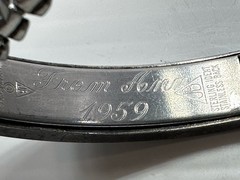 1959 Girls Engraved ID Bracelet Mary Claire Stretchy Stainless Jacoby Bender