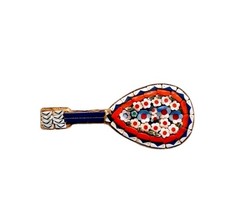 Vintage Micro Mosaic Mandolin Italian Brooch Pin SEE DESCRIPTION