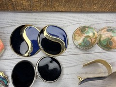 Vintage 1980s 1990’s Enamel Pierced Earrings Lot Of 16 Unmarked