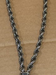 Vintage Lariat Fruit Pendant Silver Tone Chunky Chain Necklace Adjustable Length