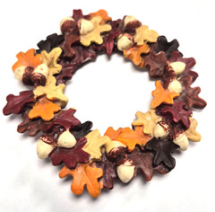 Vintage 80’s Papel Giftware Festive Autumn Fall Leaf & Acorn Wreath Pin / Brooch