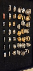 Vintage Mod Ring Lot Of 41.mens.14 Signed Avon ETA stainless Steel RSC
