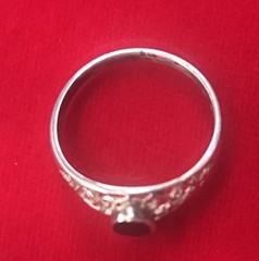 Antique Deco Style Dainty Ring Sterling Silver 925 SU Filagree Size 8.75 2.2g