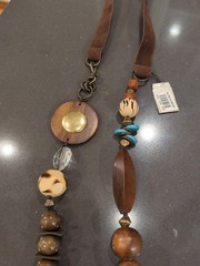 Vintage Boho Chunky Wood Bead Statement Necklace Nordstrom Retail $195 – M64