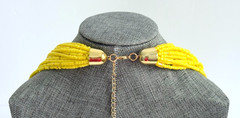 Yellow Layered Beads Necklace 18″ – 24″ Long Contemporary
