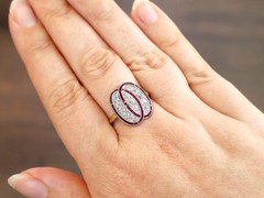 0.38ct Ruby and 0.70ct Diamond 15k Yellow Gold Platinum Dress Ring Circa 1920