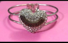 Vintage Juicy Couture Hinged Bangle Bracelet Puffy Heart