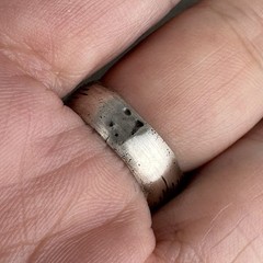 Vintage Sterling Silver 925 Oxidized Boho Etched Wide Round Domed Ring Size 7.75