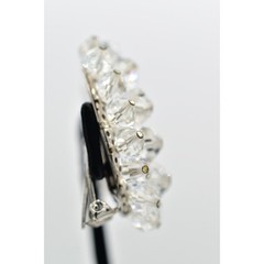 Laguna Vintage Clip On Crystal Earrings Clear Climber Bridal Signed 1950s A24
