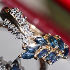 10k yellow gold size 8 ring 1.00ct natural, treated sapphire diamond 2.5g N3087I