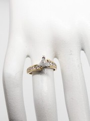 Designer $5000 1.50ct Trillion Cut Diamond 18k Yellow Gold Wedding Ring