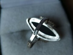 Elegant Nephritis stone RING SILVER 875 stamp USSR ANTIQUE size 8 Jewelry