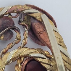 Mixed Metal Scarf Slide by Carreon Gemstone Copper Boho Gaudy