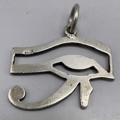 Eye of Horus Wedjat Amulet Pendant Egyptian Symbol 1×1 Inch Sterling Silver
