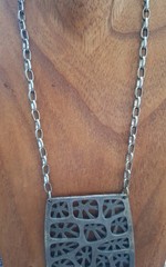 Rare Vtg Signed Louis Giusti Abstract 1960 Pendant Necklace Modernist/Brutalist