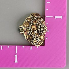 Vintage Hollycraft Rhinestone Clip On Earrings Gold Tone 1 1/8″