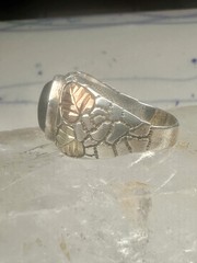 Black Hills Gold ring onyx leaves band size 11 sterling silver women men
