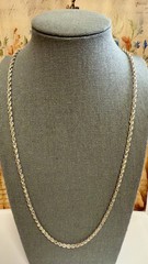 925 Sterling Silver Vintage Eastern Europe Rope Necklace -21″ -49cm -13.9g #1670