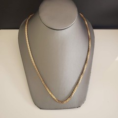 Sarah Coventry VTG Gold Tone Brick Link Chain Necklace 24 Inch Patent 3427691