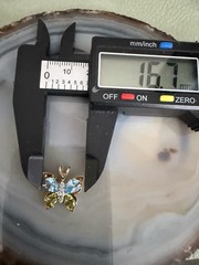 10k Gold Blue Topaz, Peridot & Diamond Accent Butterfly Pendant