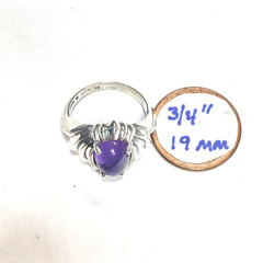 Vintage Sterling Silver Kabana Amethyst Ring Size 5.25-5.5