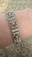 Antique Art Deco 3/20/17 Sterling Silver Diamonbar Bracelet 7 Inches