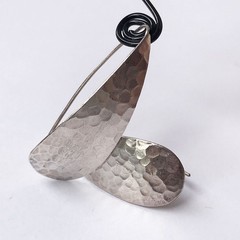Vintage 925 Sterling Silver Teardrop Hammered Drop Earrings 4.5 cm