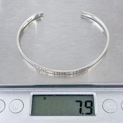 Vintage Sterling Silver 925 | Live Love Laugh Cuff Bracelet | 7″