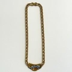 Jackie Collins Vintage 80’s Panther Gold Plated Two Tone Chain Link Necklace