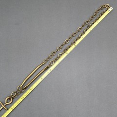 Vintage Brass Anchor Pendant Necklace Brutalist Glass Cabochon Statement Piece